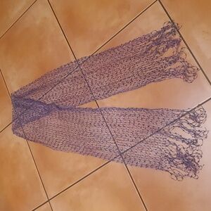 Vintage Purple Pink Glittery Fringed Confetti Scarf